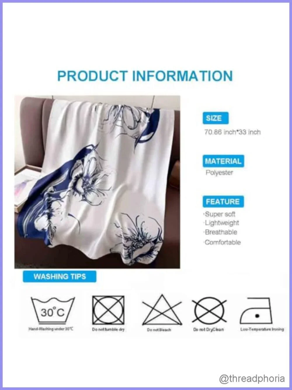 Xyueanlo Women's Lightweight Polyester Floral Print Scarf Shawl Wrap